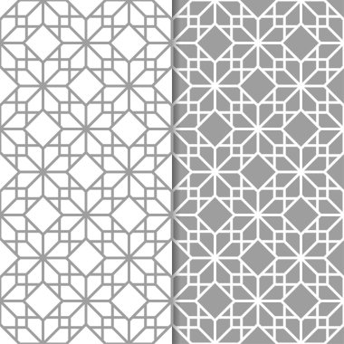 Web, Tekstil ve duvar kağıtları için dikişsiz desen gri ve beyaz geometrik dizi