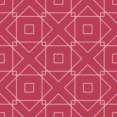 Kırmızı geometrik süsleme. Web, Tekstil ve duvar kağıtları için seamless modeli