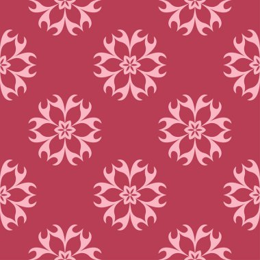 Kırmızı çiçek süsleme. Tekstil ve duvar kağıtları için seamless modeli