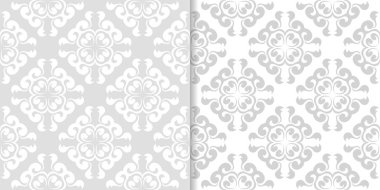 Işık gri çiçek arka planlar. Tekstil ve duvar kağıtları için dikişsiz desen seti