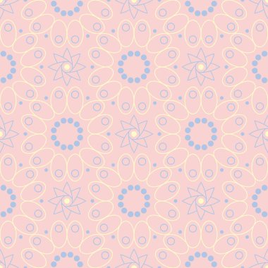 Çiçek sorunsuz arka plan. Duvar kağıtları, Tekstil ve kumaş için pembe, mavi ve sarı çiçek deseni