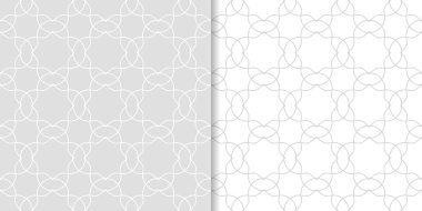 Işık gri geometrik süsler. Web, Tekstil ve duvar kağıtları için dikişsiz desen seti