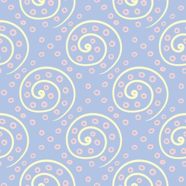 Geometrik seamless modeli. Soluk mavi arka plan bej ve pembe öğeler duvar kağıtları, Tekstil ve kumaş için