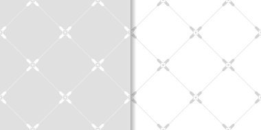 Işık gri geometrik süsler. Web, Tekstil ve duvar kağıtları için dikişsiz desen seti