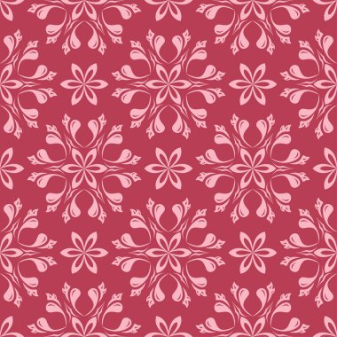 Kırmızı çiçek sorunsuz arka plan. Tekstil ve duvar kağıtları için dekoratif desen