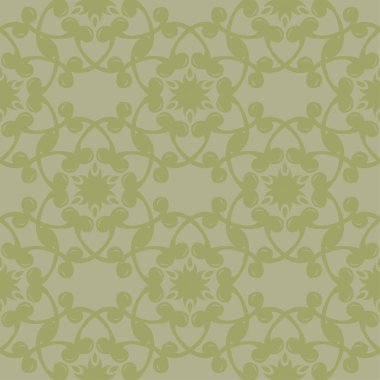 Zeytin yeşili çiçek süsleme. Tekstil ve duvar kağıtları için seamless modeli