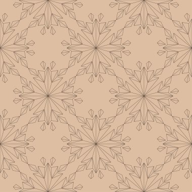 Bej renkli arka plan üzerinde kahverengi çiçek sorunsuz tasarım