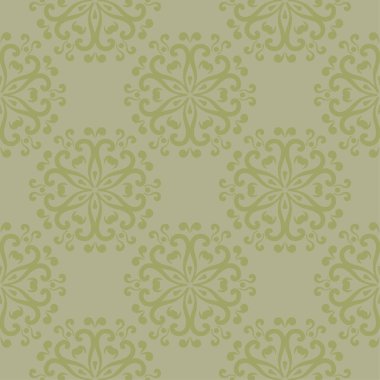 Zeytin yeşili çiçek süsleme. Tekstil ve duvar kağıtları için seamless modeli