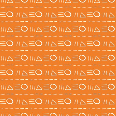 Geometrik süsleme. Turuncu ve beyaz seamless modeli web, Tekstil ve duvar kağıtları için