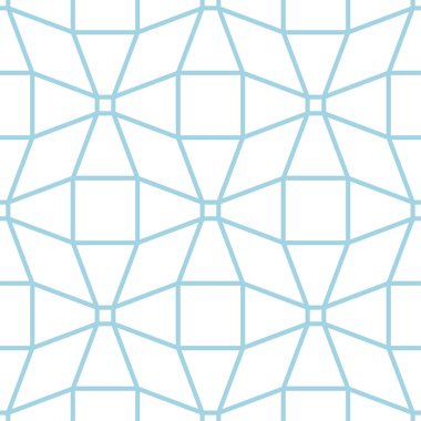 Geometrik süsleme. Beyaz ve mavi seamless modeli web, Tekstil ve duvar kağıtları için