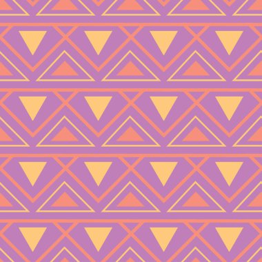 Geometrik menekşe seamless modeli. Parlak renkli arka plan duvar kağıtları, Tekstil ve kumaş için pembe ve sarı öğeler