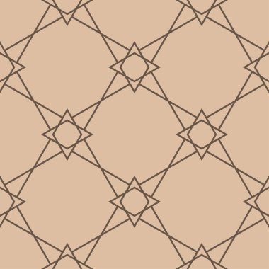 Geometrik süsleme. Bej ve kahverengi seamless modeli web, Tekstil ve duvar kağıtları için