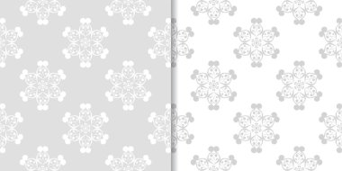 Işık gri çiçek arka planlar. Tekstil ve duvar kağıtları için dikişsiz desen seti