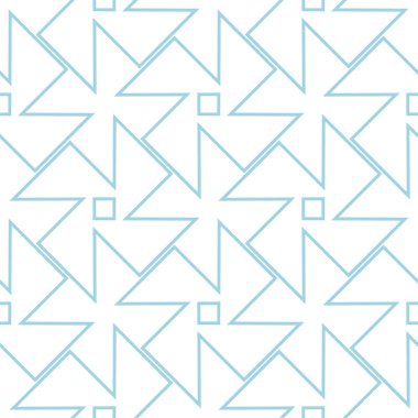 Beyaz ve mavi geometrik süsleme. Web, Tekstil ve duvar kağıtları için seamless modeli