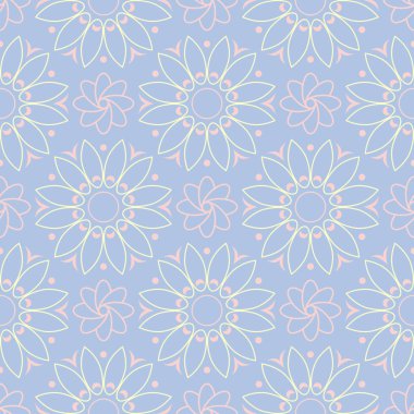 Soluk mavi sorunsuz arka plan. Çiçek desenli duvar kağıdı, Tekstil ve kumaş için