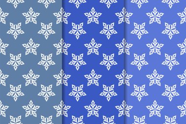 Mavi çiçekli süsler. Dikey Dikişsiz desen seti. Duvar kağıdı arka plan