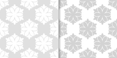 Çiçek arka ışık gri kümesi. Tekstil ve duvar kağıtları için dikişsiz desen