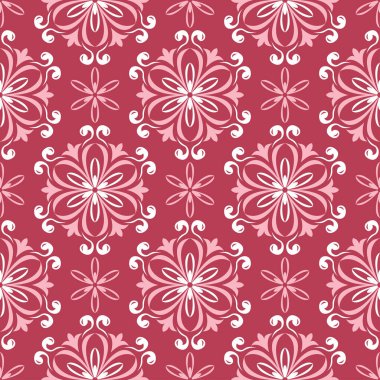 Kırmızı ve bej çiçek arka plan. Renkli Dikişsiz desen duvar kağıtları, Tekstil ve kumaş için