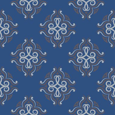 Sorunsuz çiçek desenli. Koyu mavi arka plan duvar kağıtları, Tekstil ve kumaş için çiçek tasarımları ile