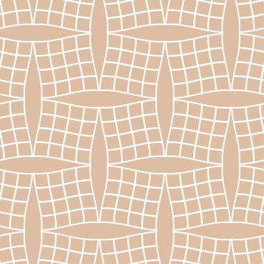 Bej ve beyaz geometrik süsleme. Web, Tekstil ve duvar kağıtları için seamless modeli