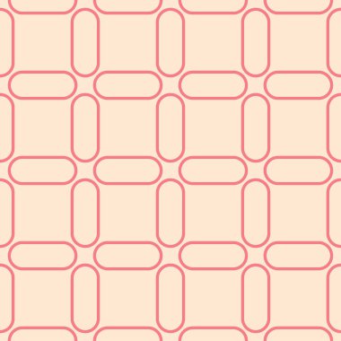 Kırmızı ve bej geometrik süsleme. Web, Tekstil ve duvar kağıtları için seamless modeli