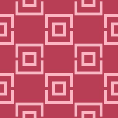 Kırmızı ve soluk pembe geometrik süsleme. Web, Tekstil ve duvar kağıtları için seamless modeli