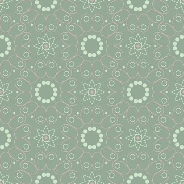 Zeytin yeşili çiçek Dikişsiz desen soluk pembe elemanları ile. Arka plan duvar kağıtları, Tekstil ve kumaş için çiçek tasarımları ile