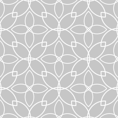Gri ve beyaz geometrik tek renkli süs. Web, Tekstil ve duvar kağıtları için seamless modeli