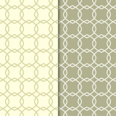 Zeytin yeşili geometrik süsler. Web, Tekstil ve duvar kağıtları için dikişsiz desen seti