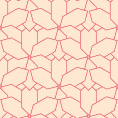 Geometrik süsleme. Kırmızı ve bej seamless modeli web, Tekstil ve duvar kağıtları için