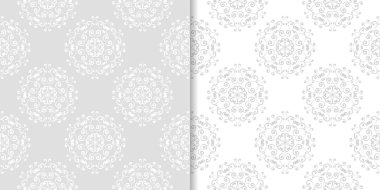 Işık gri çiçek arka planlar. Tekstil ve duvar kağıtları için dikişsiz desen seti