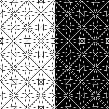 Siyah ve beyaz geometrik yazdırır. Web, Tekstil ve duvar kağıtları için dikişsiz desen seti