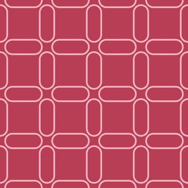 Kırmızı ve soluk pembe geometrik süsleme. Web, Tekstil ve duvar kağıtları için seamless modeli