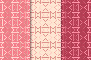 Web, Tekstil ve duvar kağıtları için dikey Dikişsiz desen kiraz kırmızı geometrik dizi