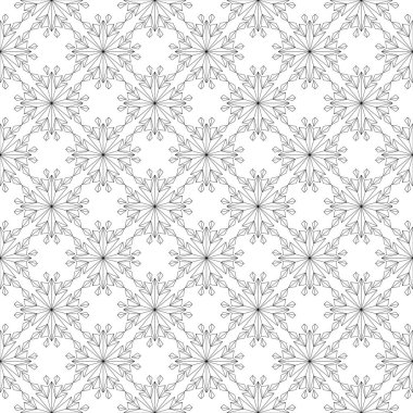 Beyaz arka planda siyah çiçek sorunsuz tasarım