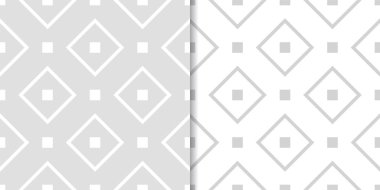 Işık gri geometrik süsler. Web, Tekstil ve duvar kağıtları için dikişsiz desen seti