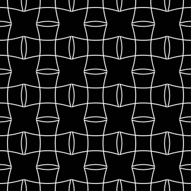 Siyah ve beyaz geometrik süsleme. Web, Tekstil ve duvar kağıtları için seamless modeli