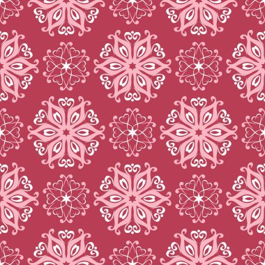 Kırmızı çiçek seamless modeli. Soluk kırmızı ve bej renkli arka plan duvar kağıtları, Tekstil ve kumaş için