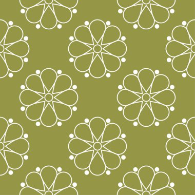 Zeytin yeşili çiçek süsleme. Tekstil ve duvar kağıtları için seamless modeli