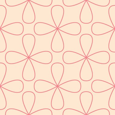 Kırmızı ve bej geometrik süsleme. Web, Tekstil ve duvar kağıtları için seamless modeli