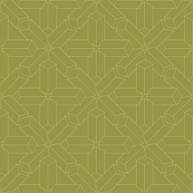 Geometrik süsleme. Zeytin yeşili ve beyaz seamless modeli web, Tekstil ve duvar kağıtları için