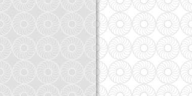 Işık gri geometrik süsler. Web, Tekstil ve duvar kağıtları için dikişsiz desen seti