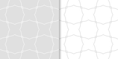 Geometrik süsler kümesi. Web, Tekstil ve duvar kağıtları için ışık gri Dikişsiz desen
