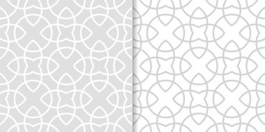 Işık gri geometrik süsler. Web, Tekstil ve duvar kağıtları için dikişsiz desen seti