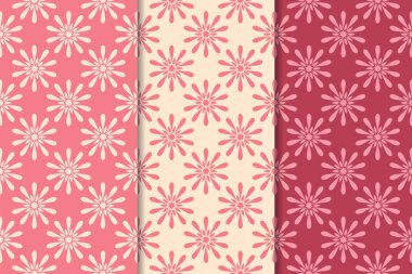 Kiraz kırmızı çiçek desenleri kümesi. Dikey Dikişsiz desen. Duvar kağıdı arka plan