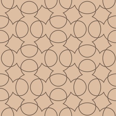 Bej ve kahverengi geometrik süsleme. Web, Tekstil ve duvar kağıtları için seamless modeli