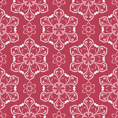 Çiçek kırmızı sorunsuz arka plan bej desenli. Arka plan duvar kağıtları, Tekstil ve kumaş için