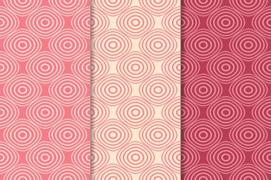 Kiraz kırmızısı geometrik süsler. Web, Tekstil ve duvar kağıtları için dikey Dikişsiz desen seti