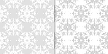 Işık gri çiçek arka planlar. Tekstil ve duvar kağıtları için dikişsiz desen seti