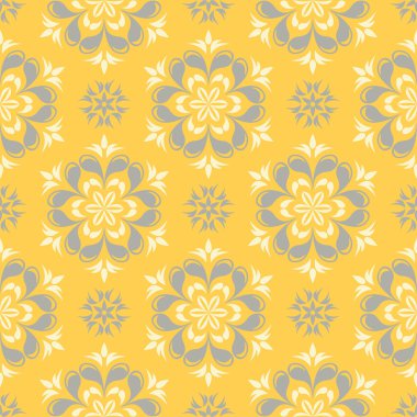 Sarı çiçek seamless modeli. Arka plan duvar kağıtları, Tekstil ve kumaş için çiçek tasarımları ile
